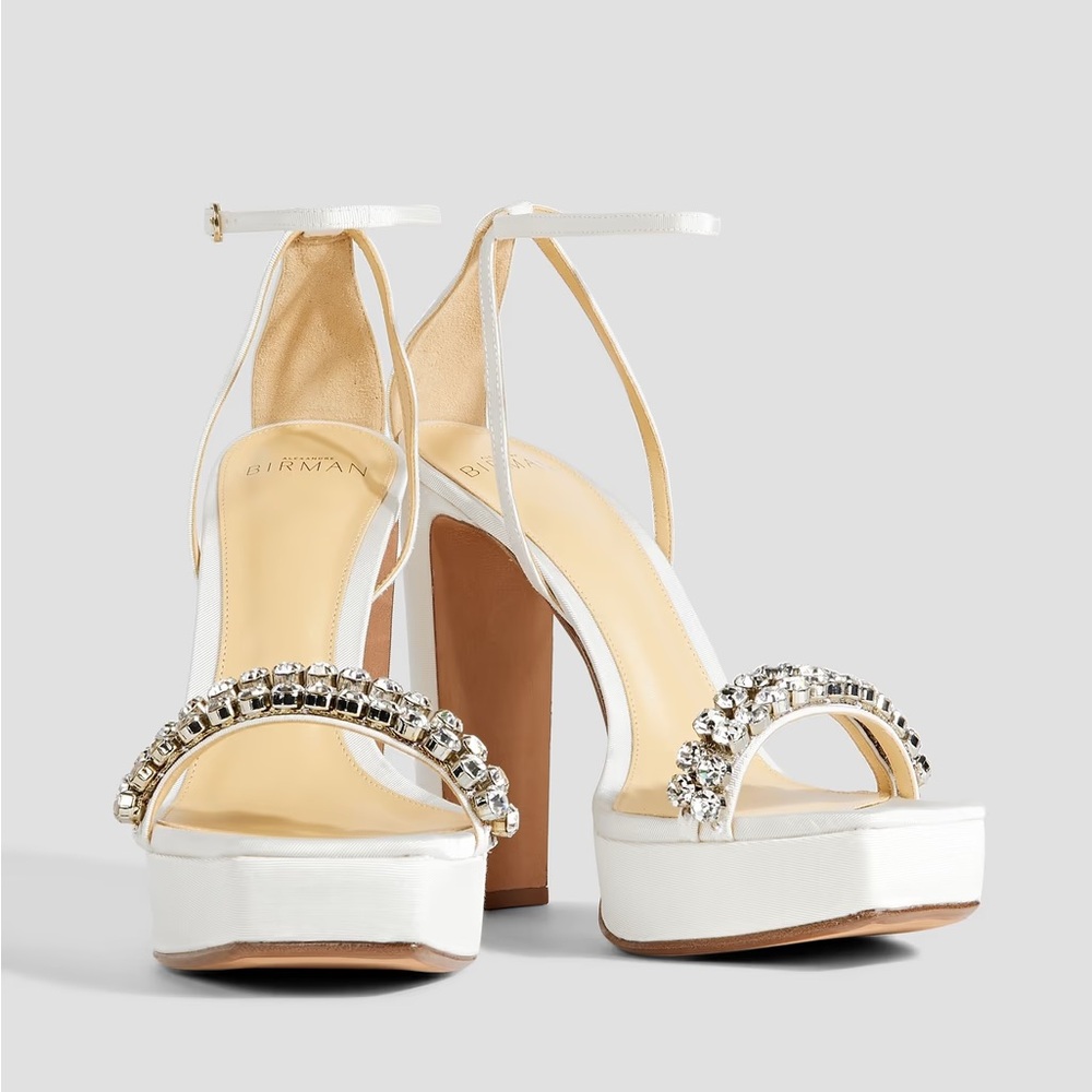 Alexandre Birman Agnes crystal-embellished faille platform sandals 37.5